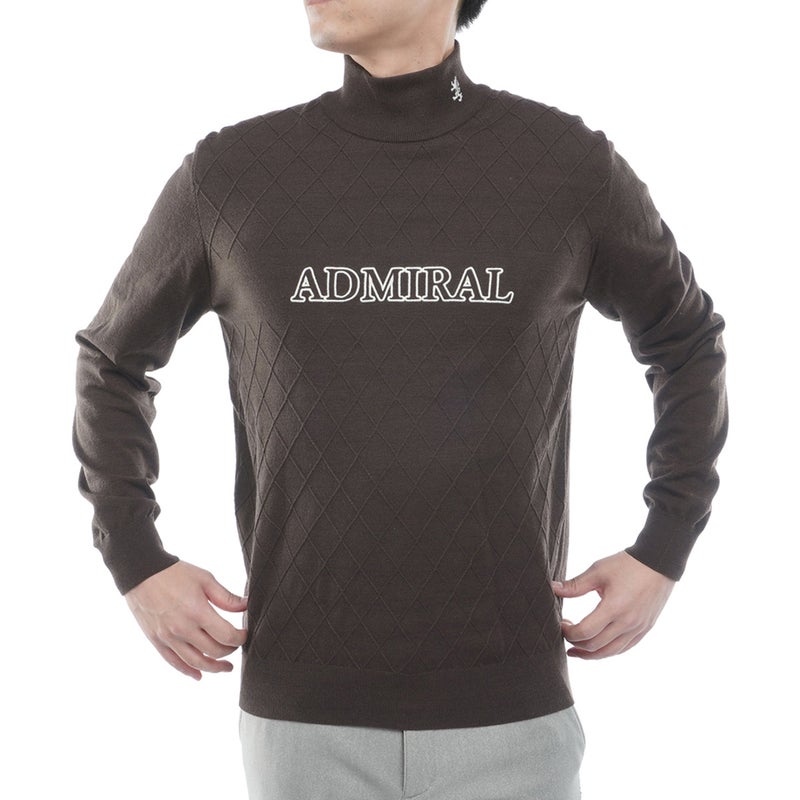 [アドミラル ゴルフ]　Admiral GOLF　メンズ ダイヤケーブル ハイネックセーター　ADMA677　ブラウン　詳細