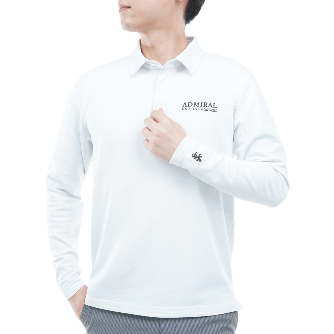 [アドミラル ゴルフ] Admiral GOLF メンズ 速ポカ 長袖シャツ ADMA678 ホワイト　詳細