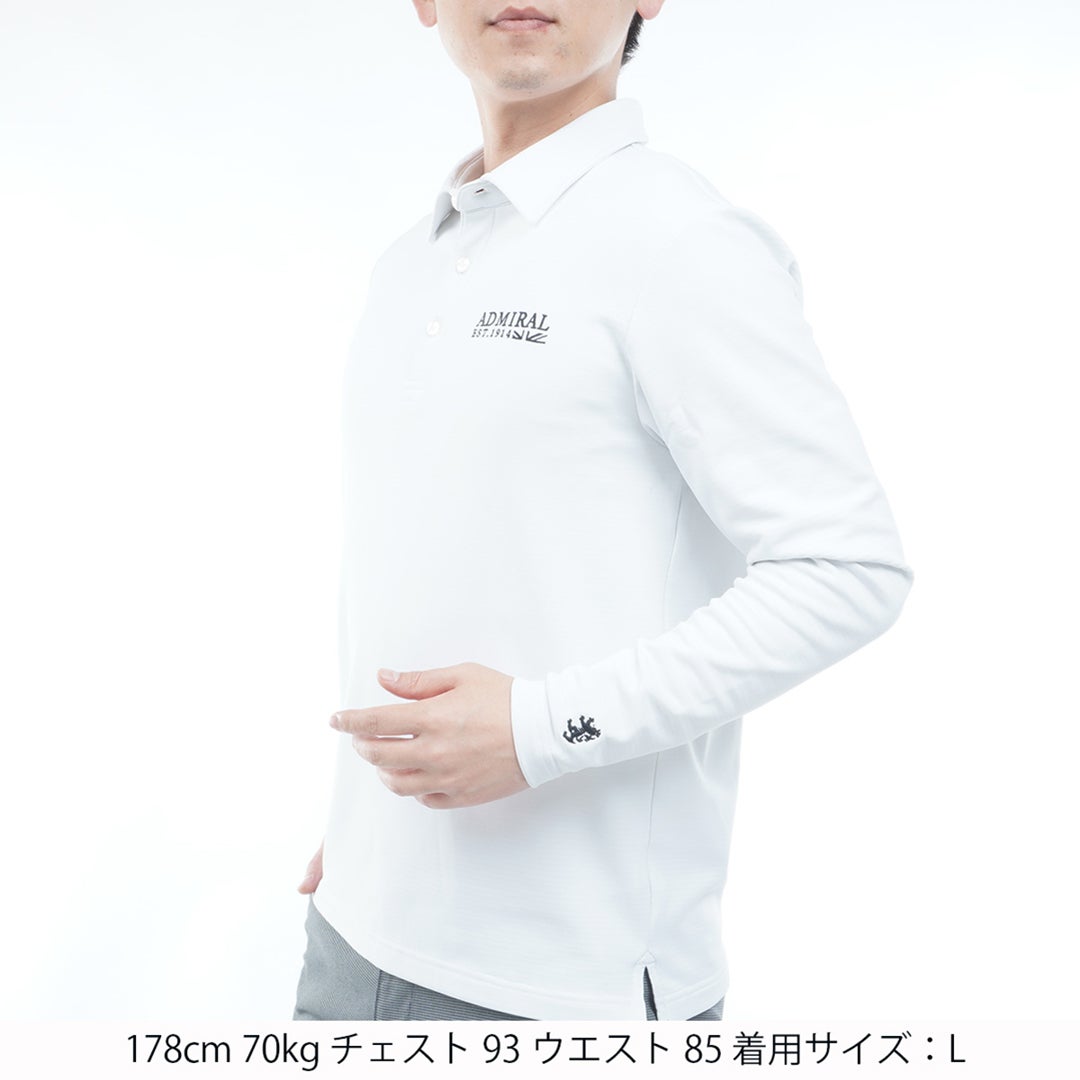 [アドミラル ゴルフ] Admiral GOLF メンズ 速ポカ 長袖シャツ ADMA678 ホワイト　詳細1
