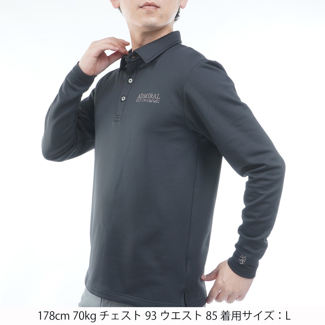 [アドミラル ゴルフ] Admiral GOLF メンズ 速ポカ 長袖シャツ ADMA678 ブラック　詳細1