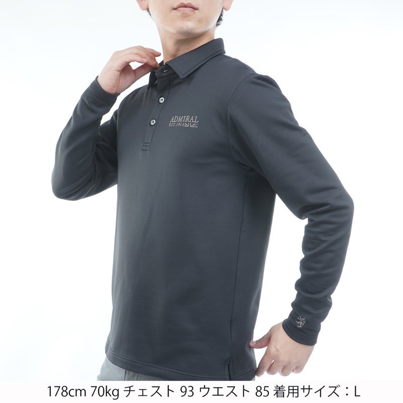 [アドミラル ゴルフ] Admiral GOLF メンズ 速ポカ 長袖シャツ ADMA678 ブラック　詳細1
