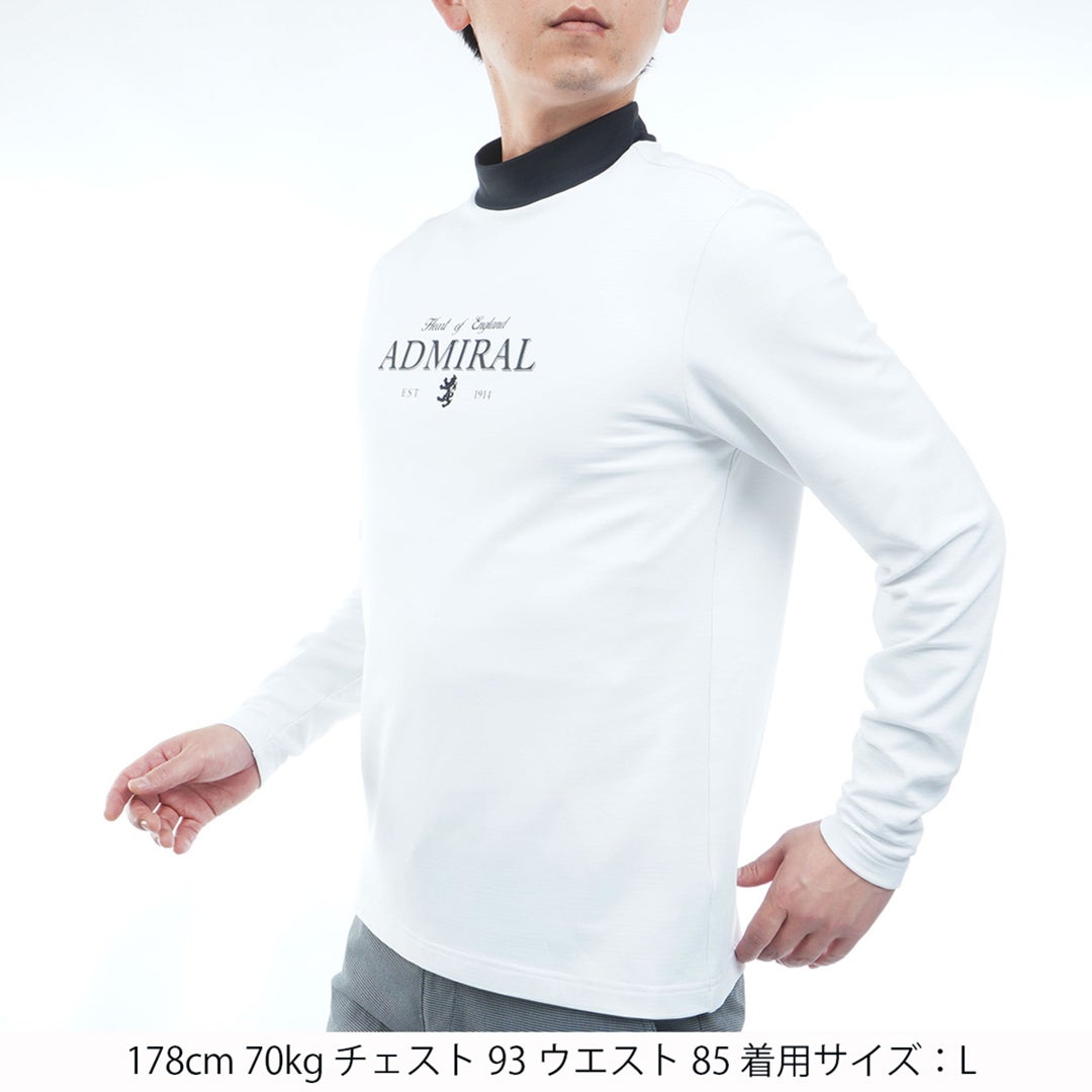 [アドミラル ゴルフ] Admiral GOLF メンズ 速ポカ モックネックシャツ ADMA679 ホワイト　詳細1