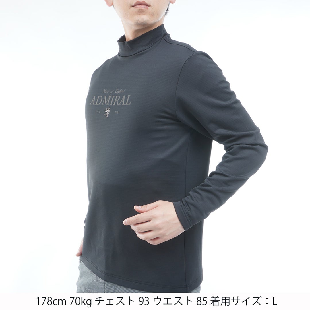 [アドミラル ゴルフ] Admiral GOLF メンズ 速ポカ モックネックシャツ ADMA679 ブラック　詳細1