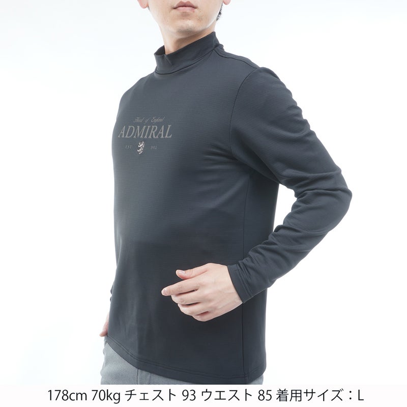 [アドミラル ゴルフ] Admiral GOLF メンズ 速ポカ モックネックシャツ ADMA679 ブラック　詳細1