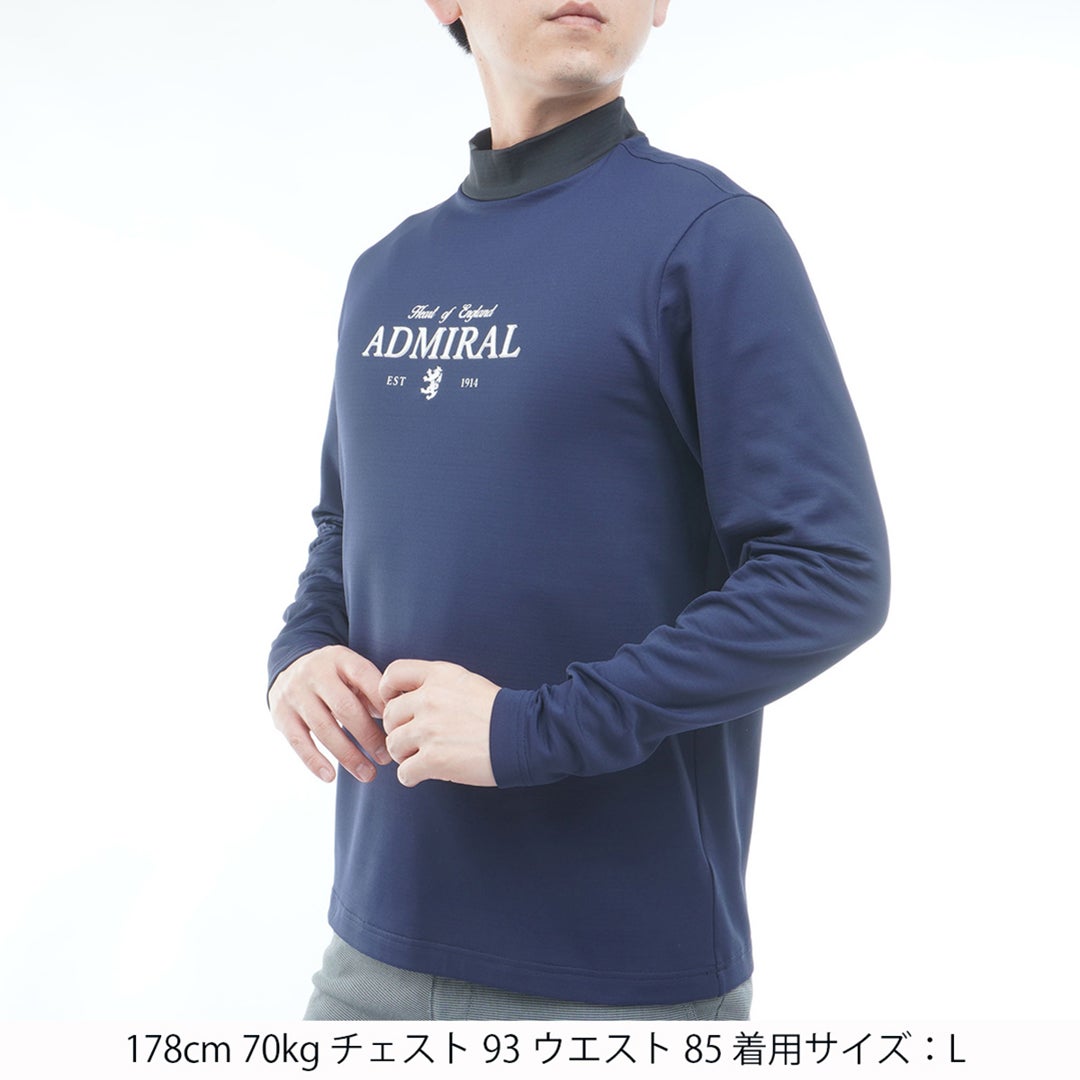[アドミラル ゴルフ] Admiral GOLF メンズ 速ポカ モックネックシャツ ADMA679 ネイビー　詳細1