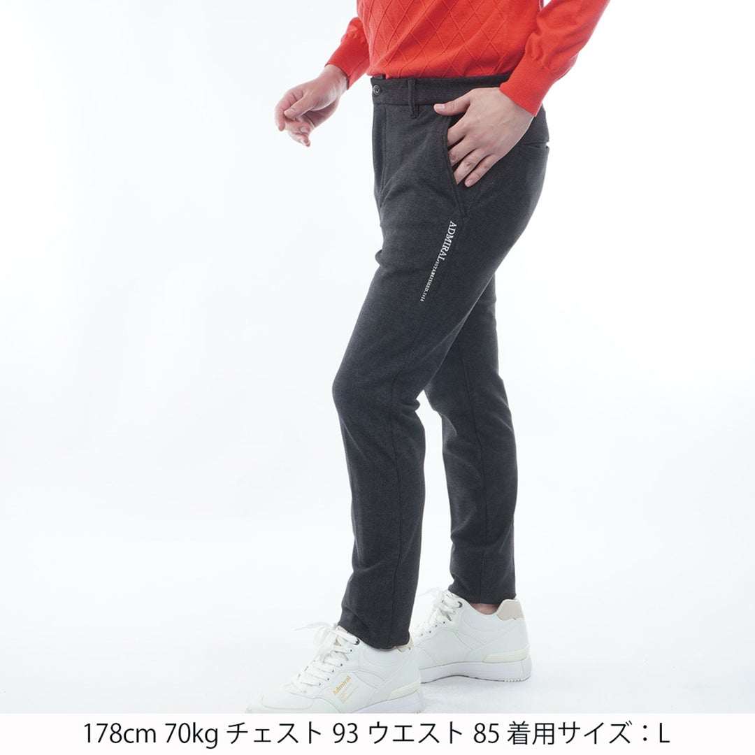 [アドミラル ゴルフ] Admiral GOLF メンズ ハイテンション 裏起毛 テーパードパンツ ADMA682 ブラック　詳細1