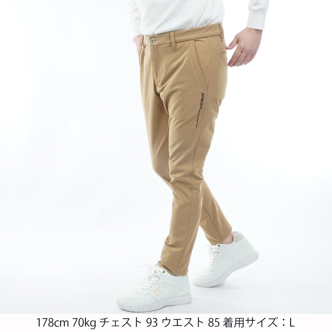 [アドミラル ゴルフ] Admiral GOLF メンズ ハイテンション 裏起毛 テーパードパンツ ADMA682 ベージュ　詳細1