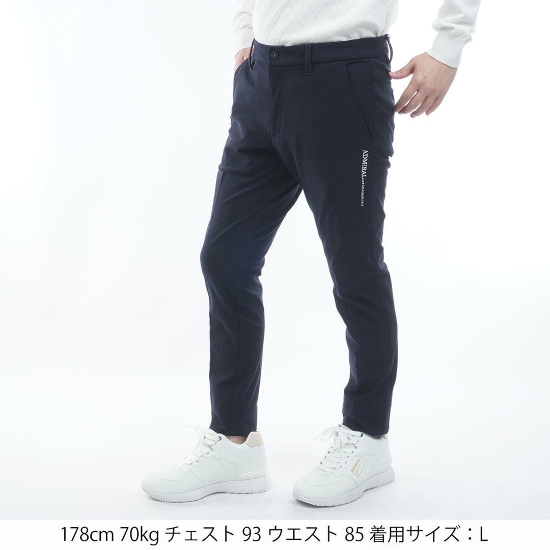 [アドミラル ゴルフ] Admiral GOLF メンズ ハイテンション 裏起毛 テーパードパンツ ADMA682 ネイビー　詳細1