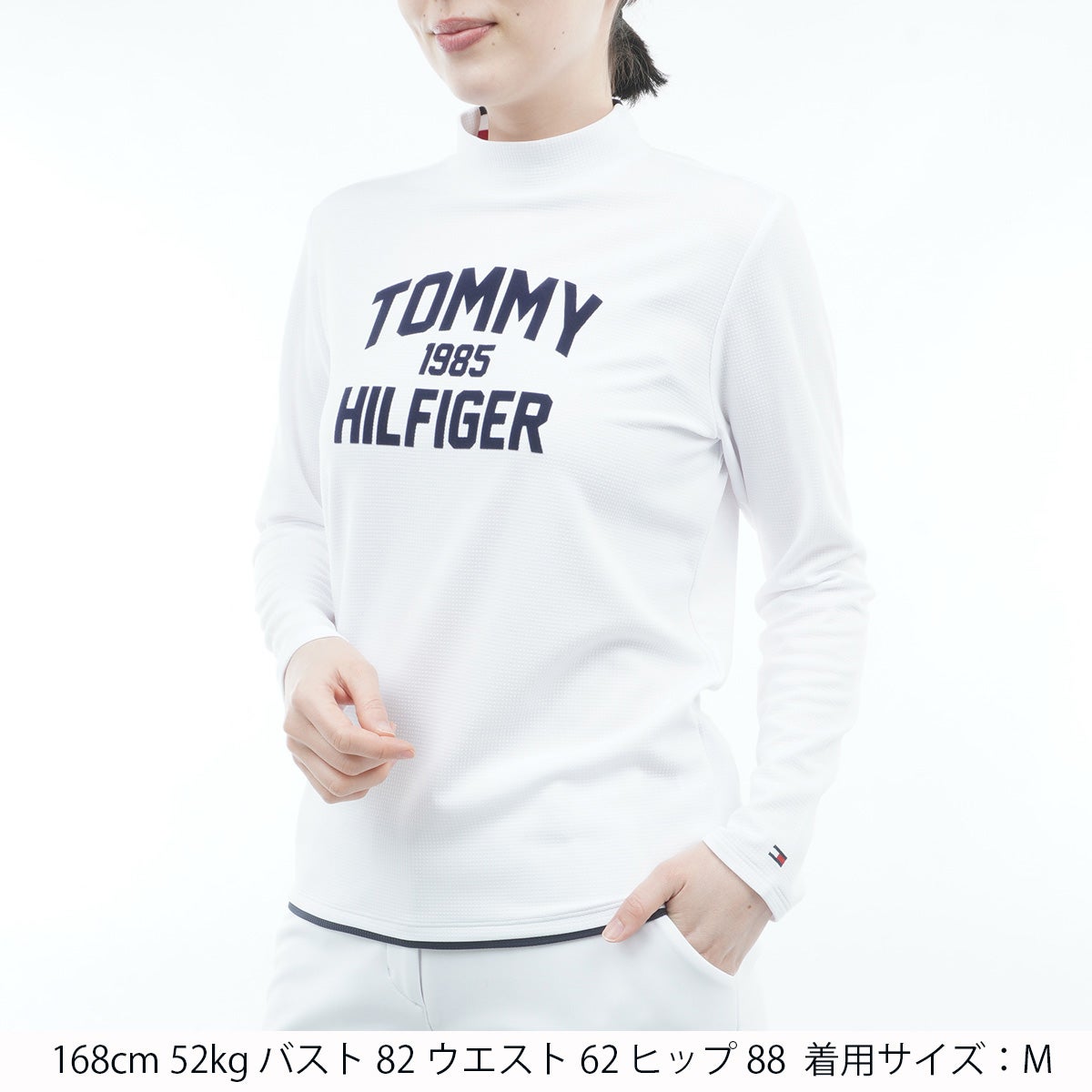 [トミー ヒルフィガー ゴルフ]　TOMMY HILFIGER GOLF　レディース ワッフル 長袖モックシャツ　ホワイト　詳細1