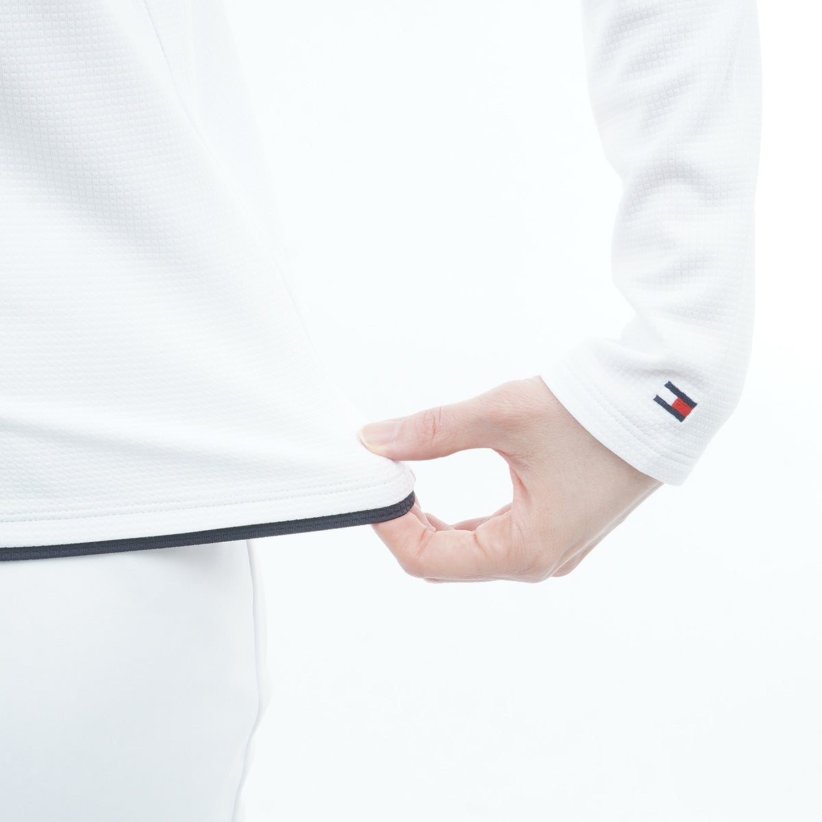 [トミー ヒルフィガー ゴルフ]　TOMMY HILFIGER GOLF　レディース ワッフル 長袖モックシャツ　ホワイト　詳細5