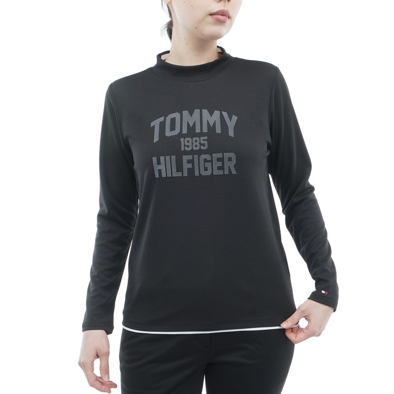 [トミー ヒルフィガー ゴルフ]　TOMMY HILFIGER GOLF　レディース ワッフル 長袖モックシャツ　ブラック　詳細