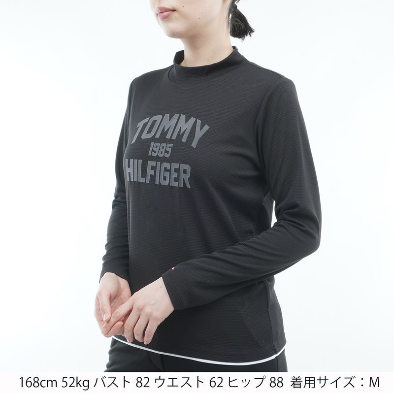 [トミー ヒルフィガー ゴルフ]　TOMMY HILFIGER GOLF　レディース ワッフル 長袖モックシャツ　ブラック　詳細1