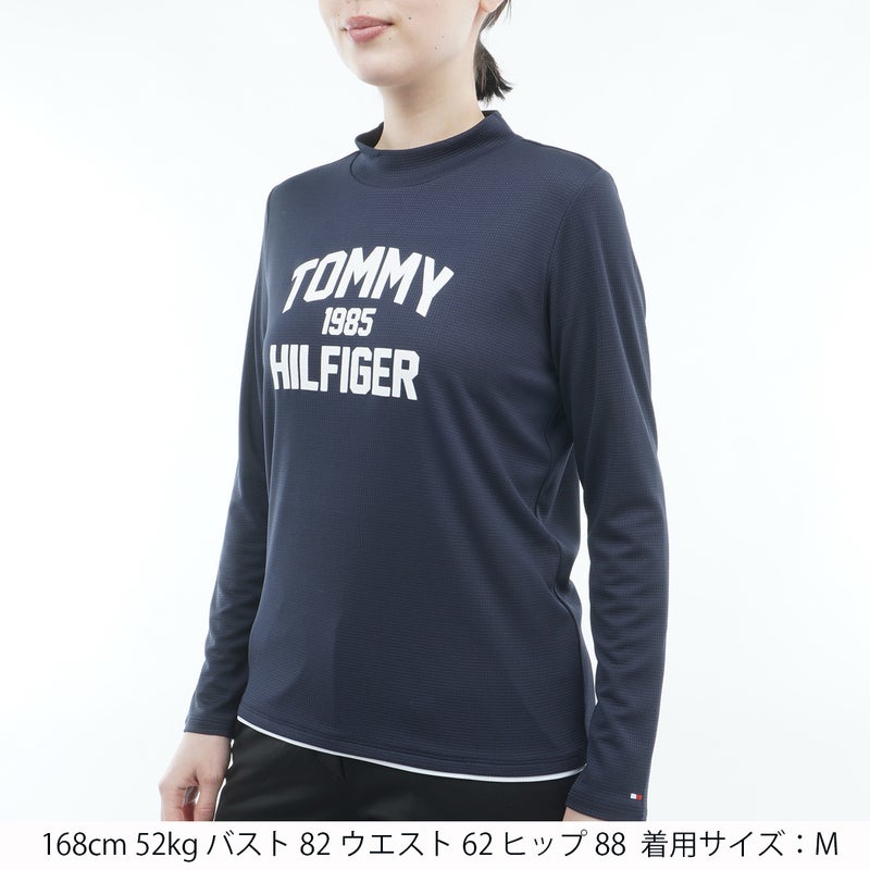 [トミー ヒルフィガー ゴルフ]　TOMMY HILFIGER GOLF　レディース ワッフル 長袖モックシャツ　ネイビー　詳細1