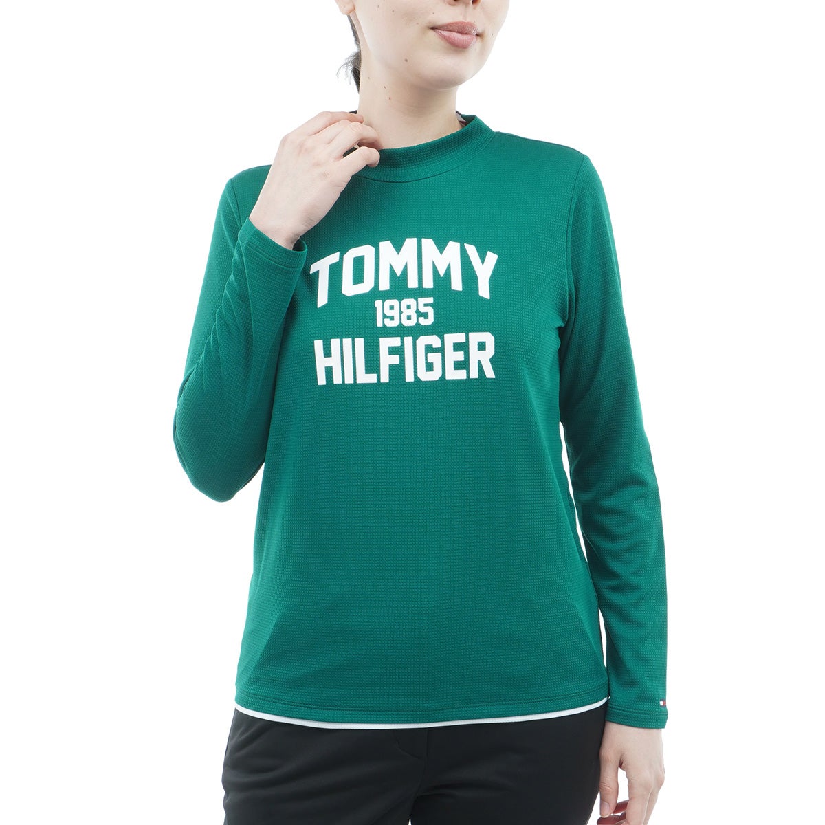 [トミー ヒルフィガー ゴルフ]　TOMMY HILFIGER GOLF　レディース ワッフル 長袖モックシャツ　グリーン　詳細