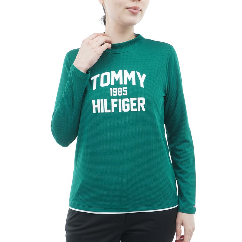[トミー ヒルフィガー ゴルフ]　TOMMY HILFIGER GOLF　レディース ワッフル 長袖モックシャツ　グリーン　詳細