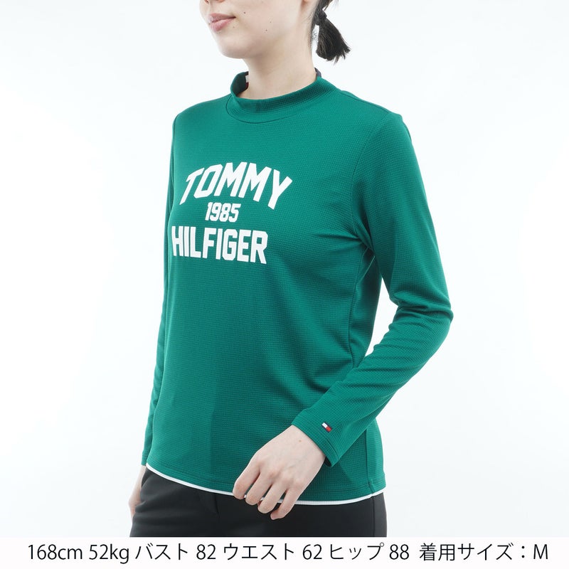 [トミー ヒルフィガー ゴルフ]　TOMMY HILFIGER GOLF　レディース ワッフル 長袖モックシャツ　グリーン　詳細1
