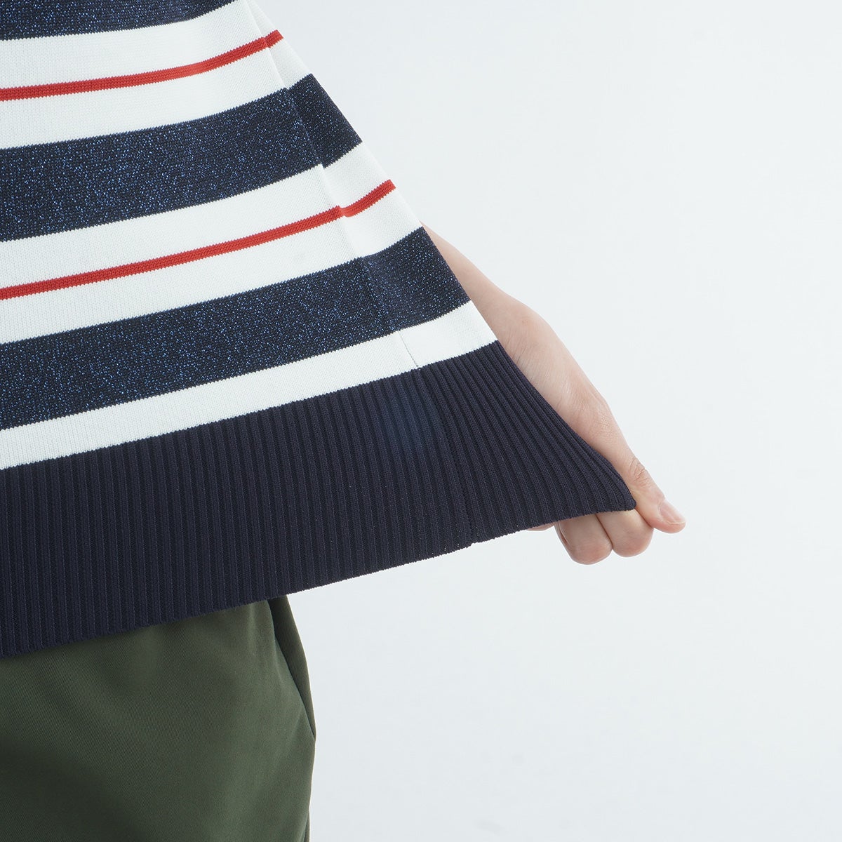 [トミー ヒルフィガー ゴルフ]　TOMMY HILFIGER GOLF　レディース ニット 5分袖丈ポロシャツ　トリコロール　詳細6