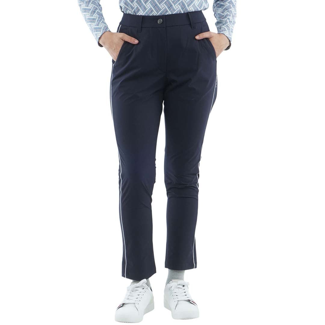 [トミー ヒルフィガー ゴルフ]　TOMMY HILFIGER GOLF　レディース 撥水ピーチ 9分丈 パンツ　THLA656　ネイビー　詳細