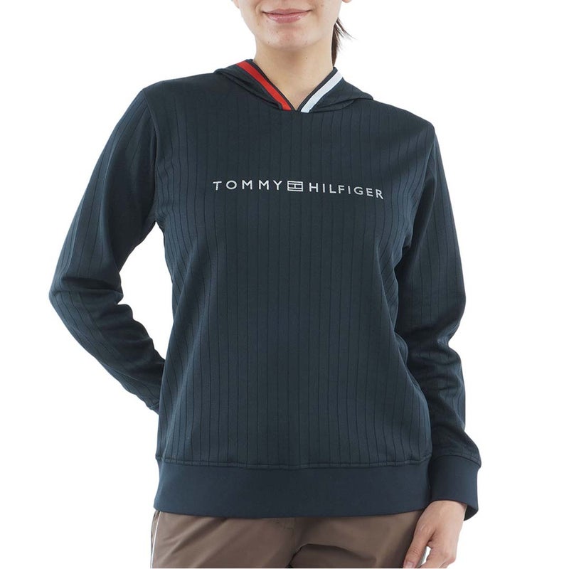  [トミー ヒルフィガー ゴルフ]TOMMY HILFIGER GOLF レディース 針抜きジャガ-ド フーディーパーカー THLA657 ネイビー　詳細