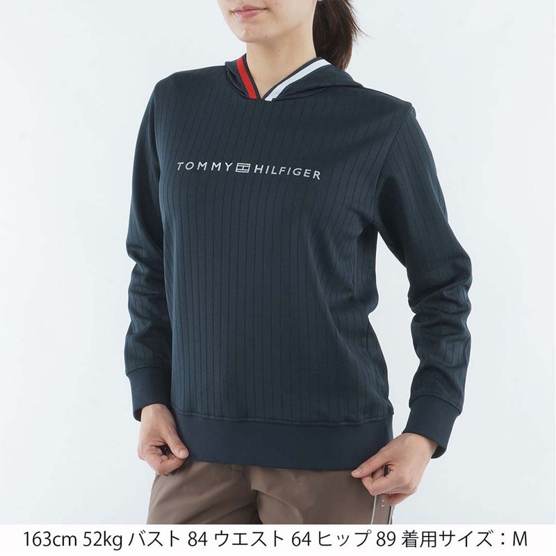  [トミー ヒルフィガー ゴルフ]TOMMY HILFIGER GOLF レディース 針抜きジャガ-ド フーディーパーカー THLA657 ネイビー　詳細1