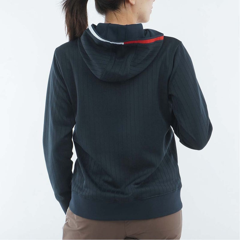  [トミー ヒルフィガー ゴルフ]TOMMY HILFIGER GOLF レディース 針抜きジャガ-ド フーディーパーカー THLA657 ネイビー　詳細3