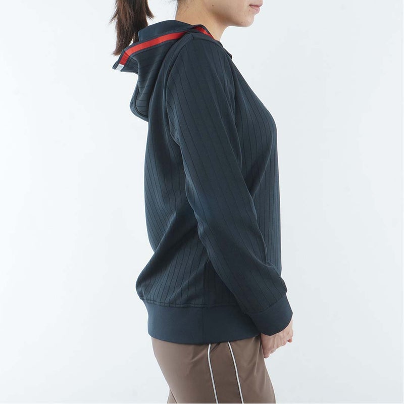  [トミー ヒルフィガー ゴルフ]TOMMY HILFIGER GOLF レディース 針抜きジャガ-ド フーディーパーカー THLA657 ネイビー　詳細4