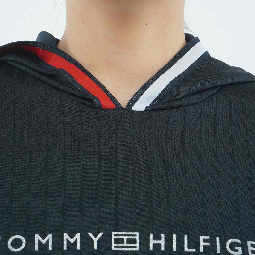  [トミー ヒルフィガー ゴルフ]TOMMY HILFIGER GOLF レディース 針抜きジャガ-ド フーディーパーカー THLA657 ネイビー　詳細5