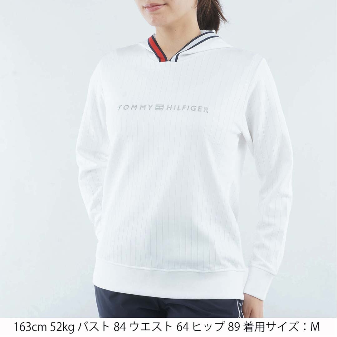  [トミー ヒルフィガー ゴルフ]TOMMY HILFIGER GOLF レディース 針抜きジャガ-ド フーディーパーカー THLA657 ホワイト　詳細1