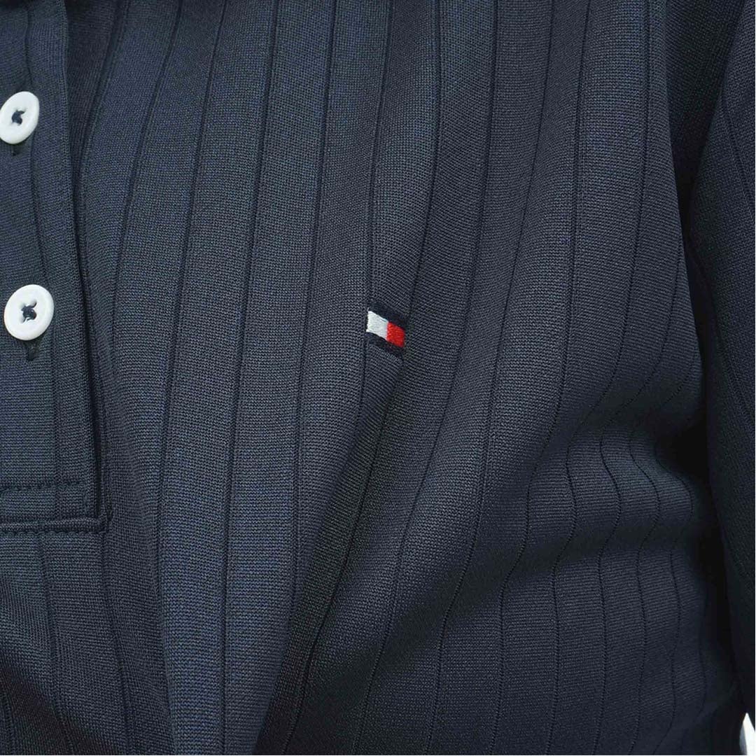  [トミー ヒルフィガー ゴルフ]TOMMY HILFIGER GOLF レディース 針抜きジャガード 長袖ポロシャツ THLA658 ネイビー　詳細7