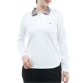  [トミー ヒルフィガー ゴルフ]TOMMY HILFIGER GOLF レディース 針抜きジャガード 長袖ポロシャツ THLA658 ホワイト　詳細