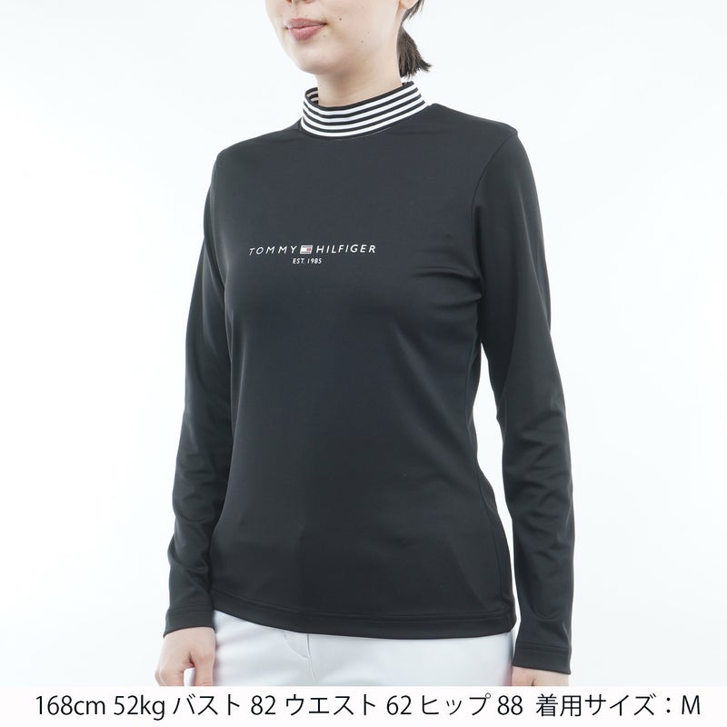[トミー ヒルフィガー ゴルフ] TOMMY HILFIGER GOLF レディース ベア天 長袖モックシャツ ブラック　詳細1