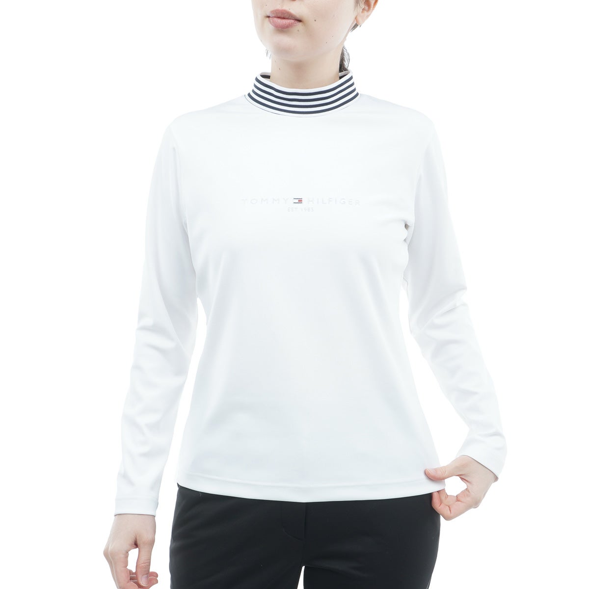 [トミー ヒルフィガー ゴルフ] TOMMY HILFIGER GOLF レディース ベア天 長袖モックシャツ ホワイト　詳細