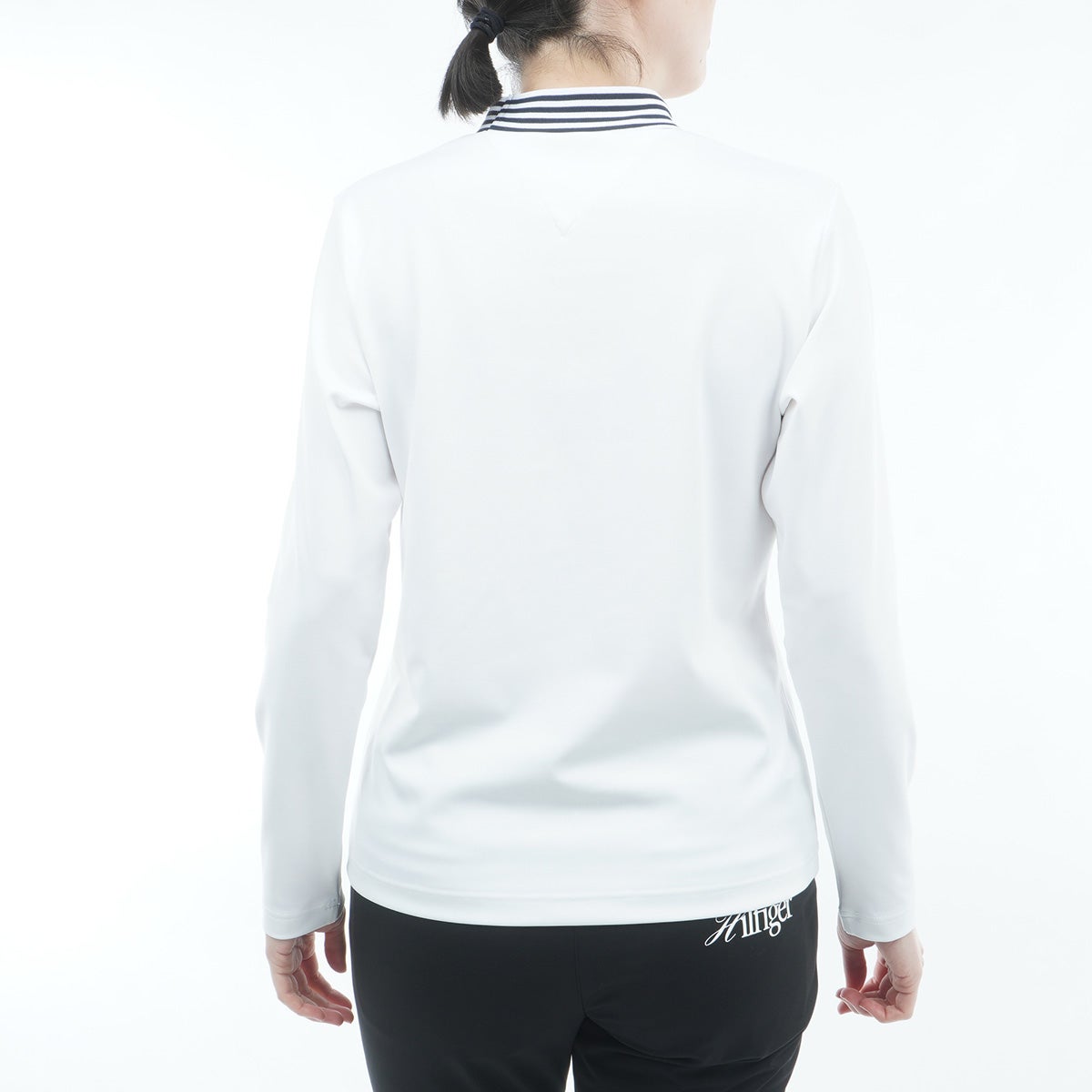 [トミー ヒルフィガー ゴルフ] TOMMY HILFIGER GOLF レディース ベア天 長袖モックシャツ ホワイト　詳細2