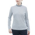 [トミー ヒルフィガー ゴルフ] TOMMY HILFIGER GOLF レディース ベア天 長袖モックシャツ ホワイトネイビー　詳細