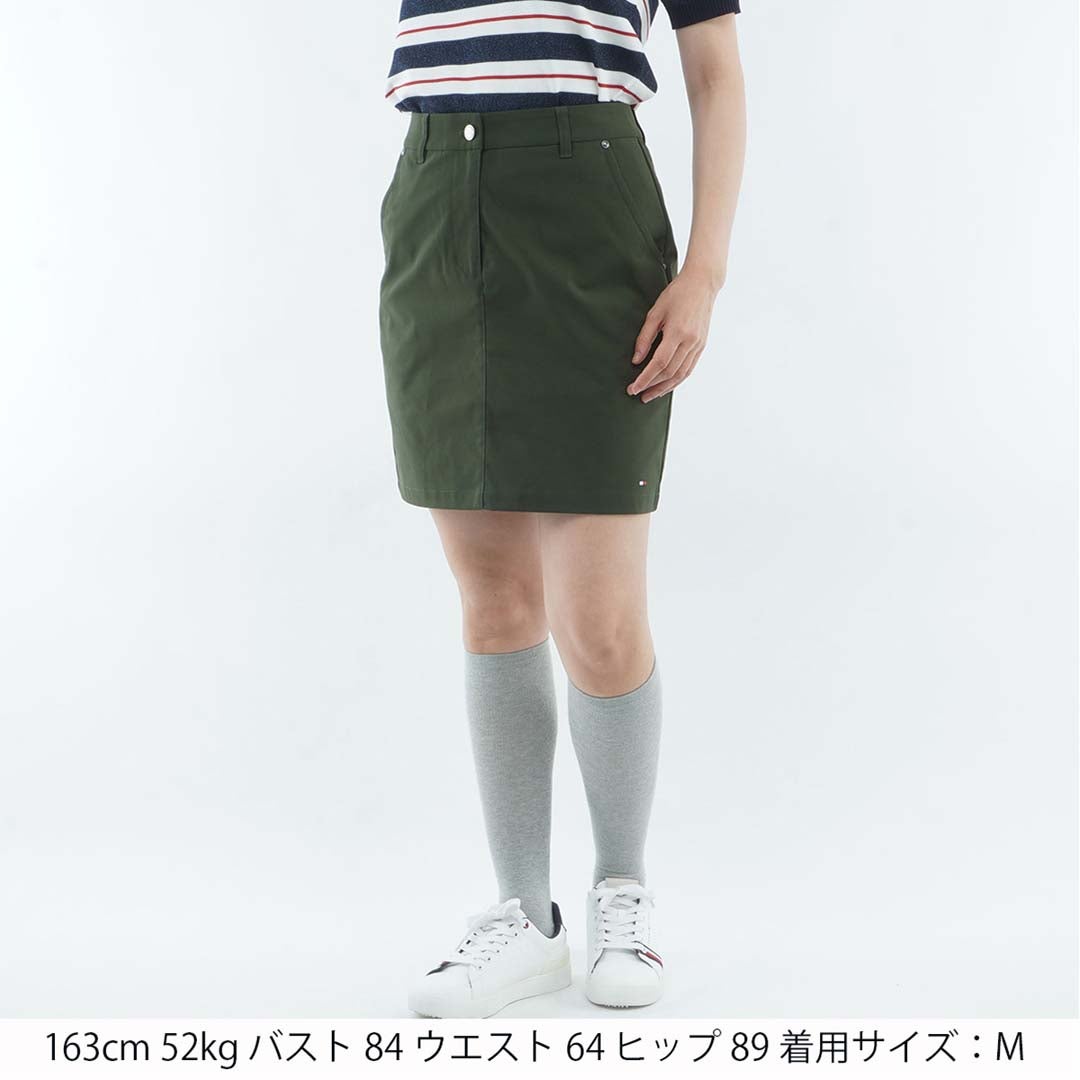 [トミー ヒルフィガー ゴルフ]　TOMMY HILFIGER GOLF　レディース ストレッチツイル タイトスカート　THLA661　オリーブ　詳細1