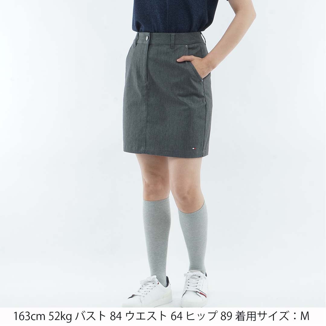 [トミー ヒルフィガー ゴルフ]　TOMMY HILFIGER GOLF　レディース ストレッチツイル タイトスカート　THLA661　グレー　詳細1