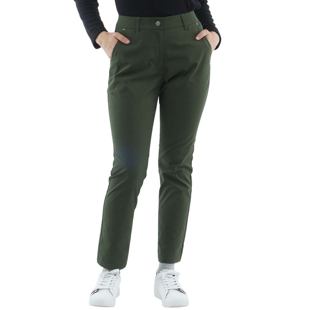 [トミー ヒルフィガー ゴルフ]　TOMMY HILFIGER GOLF　レディース ストレッチツイル 9分丈 パンツ　THLA662　オリーブ　詳細
