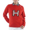 [トミー ヒルフィガー ゴルフ] TOMMY HILFIGER GOLF レディース レタリング クルーネックニット  THLA663 レッド　詳細