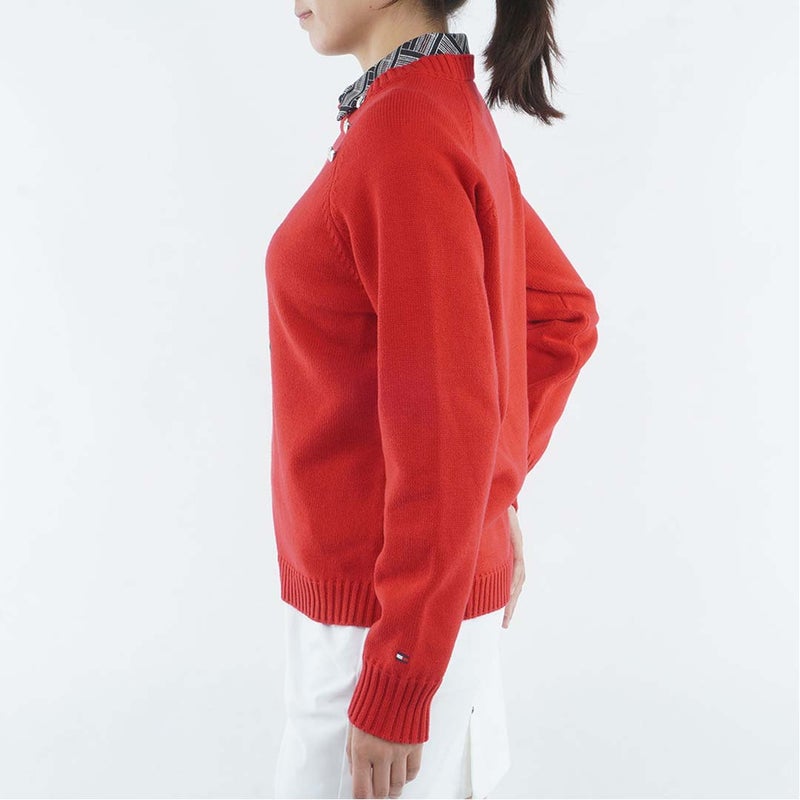 [トミー ヒルフィガー ゴルフ] TOMMY HILFIGER GOLF レディース レタリング クルーネックニット  THLA663 レッド　詳細2