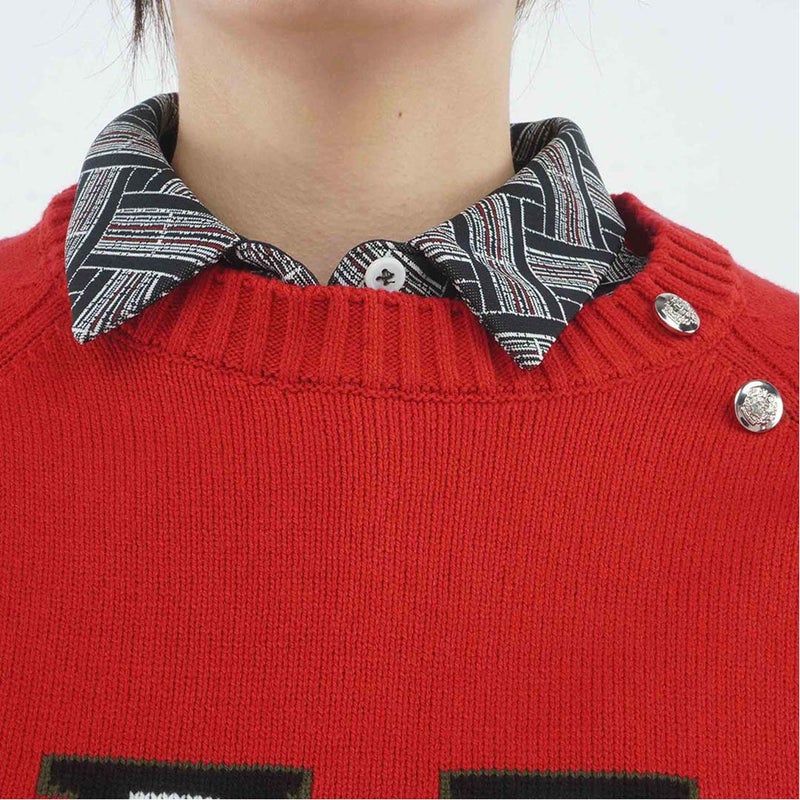 [トミー ヒルフィガー ゴルフ] TOMMY HILFIGER GOLF レディース レタリング クルーネックニット  THLA663 レッド　詳細5