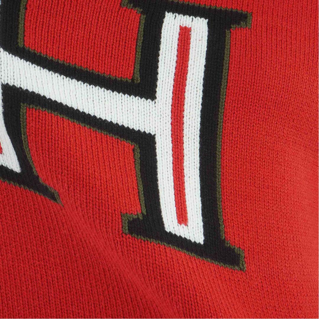 [トミー ヒルフィガー ゴルフ] TOMMY HILFIGER GOLF レディース レタリング クルーネックニット  THLA663 レッド　詳細7