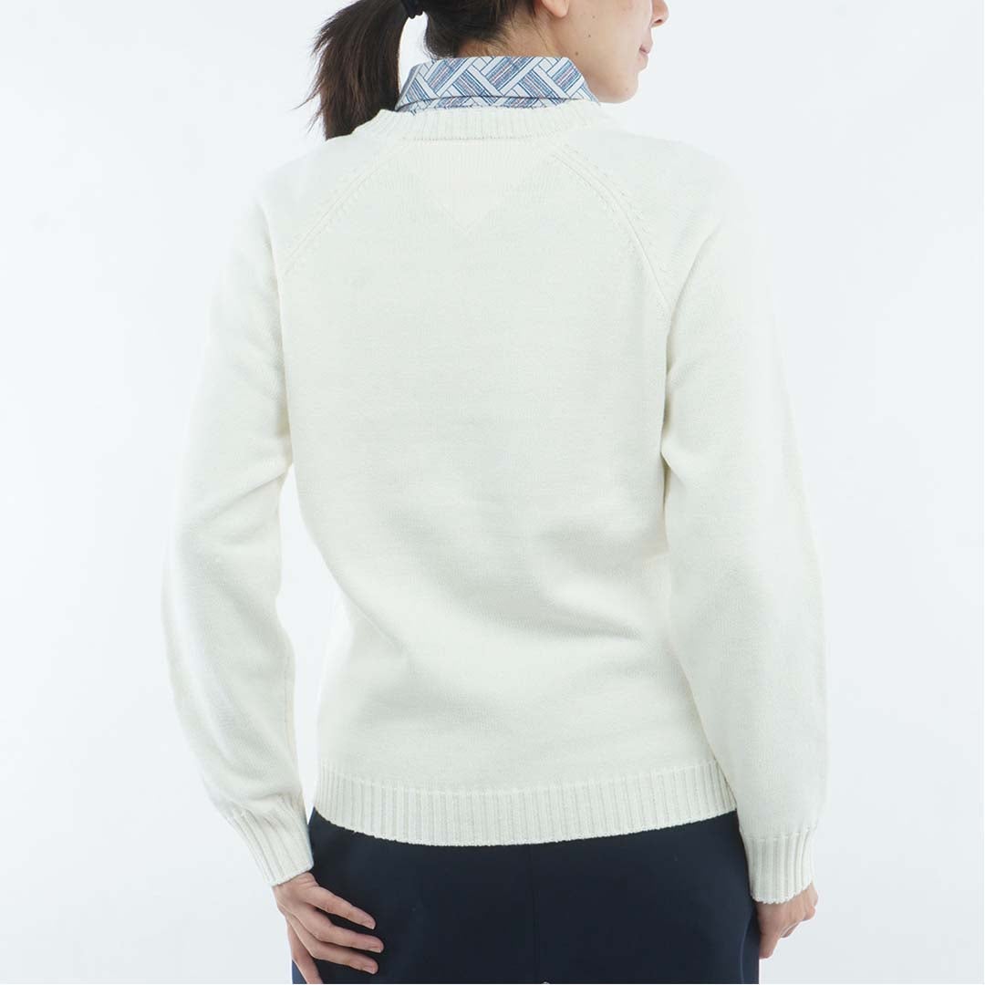 [トミー ヒルフィガー ゴルフ] TOMMY HILFIGER GOLF レディース レタリング クルーネックニット  THLA663 オフホワイト　詳細2