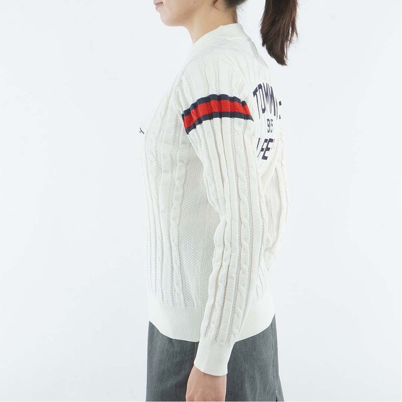 [トミー ヒルフィガー ゴルフ] TOMMY HILFIGER GOLF レディース 撥水 ケーブル柄 ボトルネックニット  THLA664 オフホワイト　詳細2
