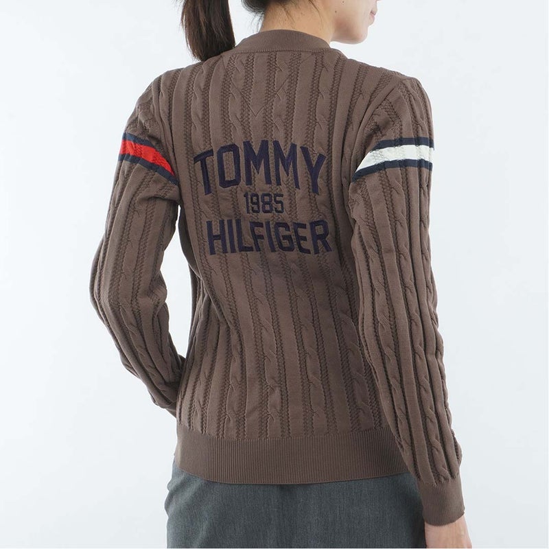 [トミー ヒルフィガー ゴルフ] TOMMY HILFIGER GOLF レディース 撥水 ケーブル柄 ボトルネックニット  THLA664 モカ　詳細2