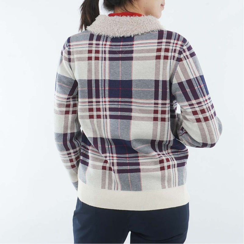 [トミー ヒルフィガー ゴルフ] TOMMY HILFIGER GOLF レディース 衿付き チェックジャカードニット  THLA668 アイボリー　詳細3