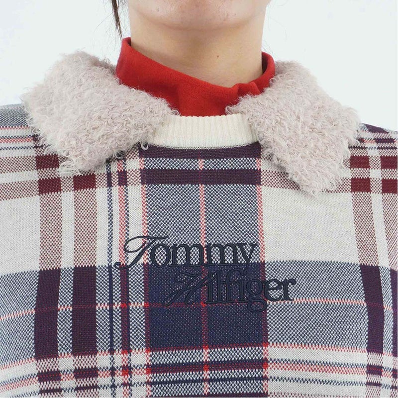 [トミー ヒルフィガー ゴルフ] TOMMY HILFIGER GOLF レディース 衿付き チェックジャカードニット  THLA668 アイボリー　詳細5