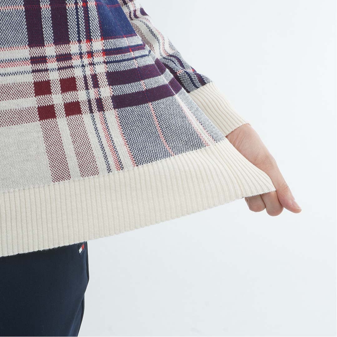 [トミー ヒルフィガー ゴルフ] TOMMY HILFIGER GOLF レディース 衿付き チェックジャカードニット  THLA668 アイボリー　詳細6