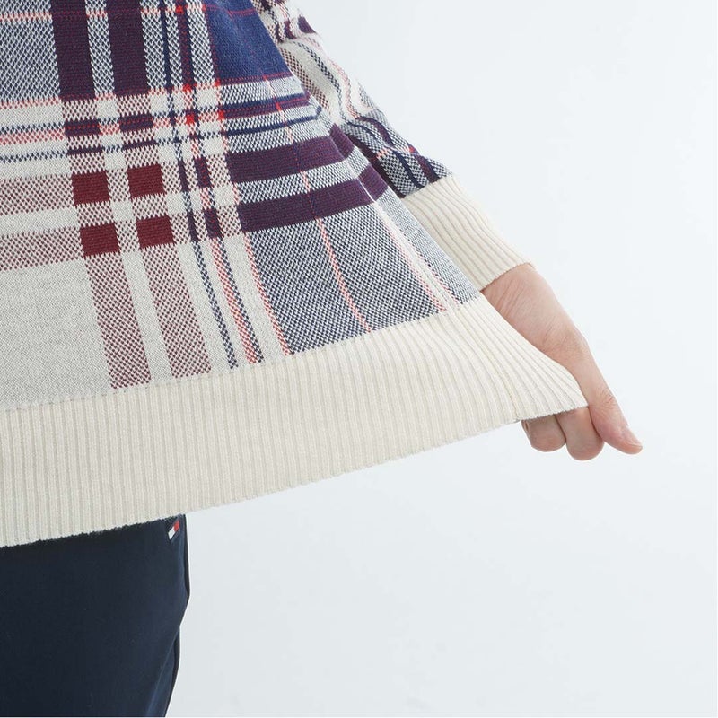 [トミー ヒルフィガー ゴルフ] TOMMY HILFIGER GOLF レディース 衿付き チェックジャカードニット  THLA668 アイボリー　詳細6