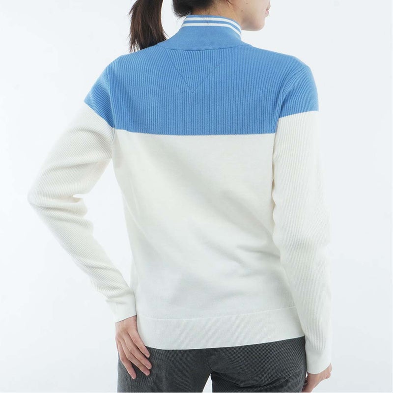 [トミー ヒルフィガー ゴルフ]TOMMY HILFIGER GOLF　レディース カラーブロック ハイネックニット　アイスブルー　THLA682　詳細3
