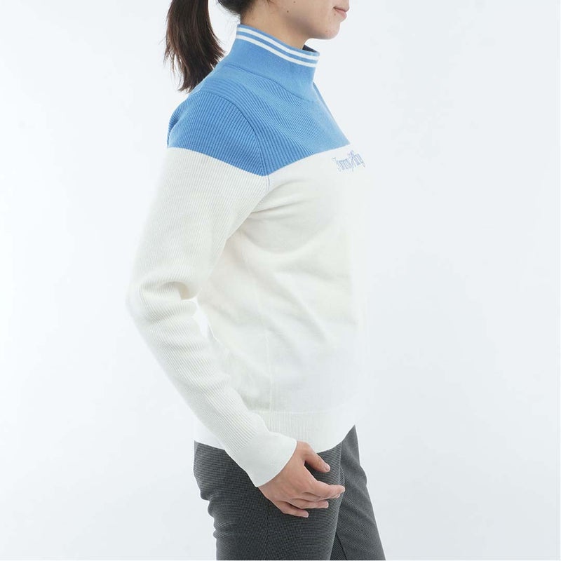 [トミー ヒルフィガー ゴルフ]TOMMY HILFIGER GOLF　レディース カラーブロック ハイネックニット　アイスブルー　THLA682　詳細4